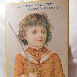 Niagara Gloss Starch Laundry Soap Advertisement Tin Metal Sign Vintage